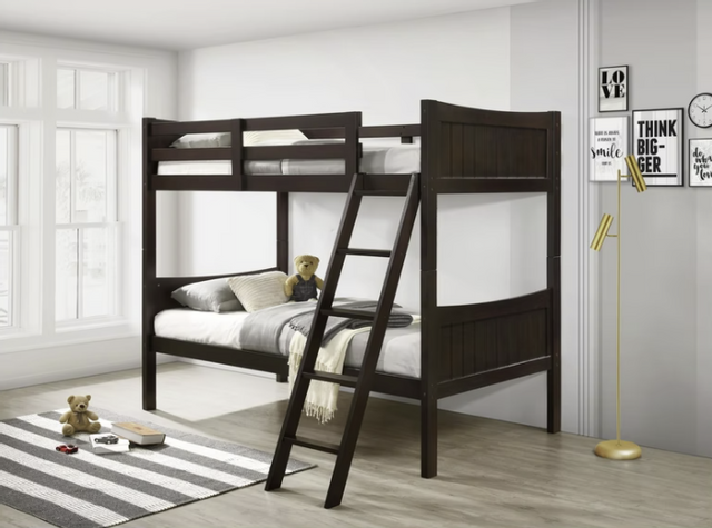 Elements International Sami Espresso Twin/Twin Bunk | Bob Mills Furniture