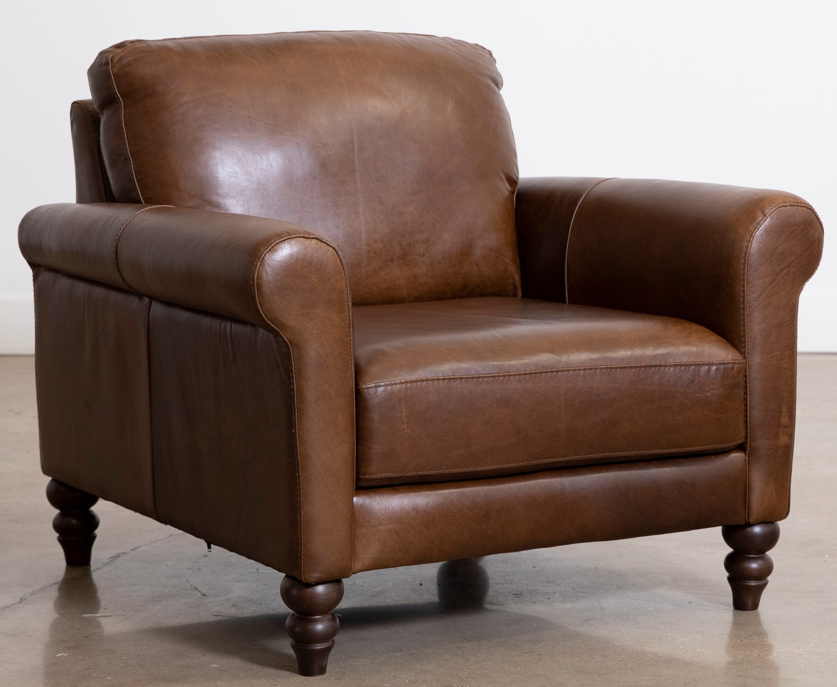 Soft Line 7474 Dallas Chestnut All Leather Chair