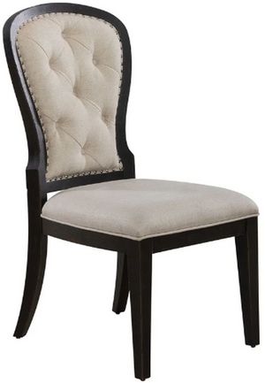 Liberty Americana Farmhouse Black/Dusty Taupe Upholstered Tufted Back Side Chair
