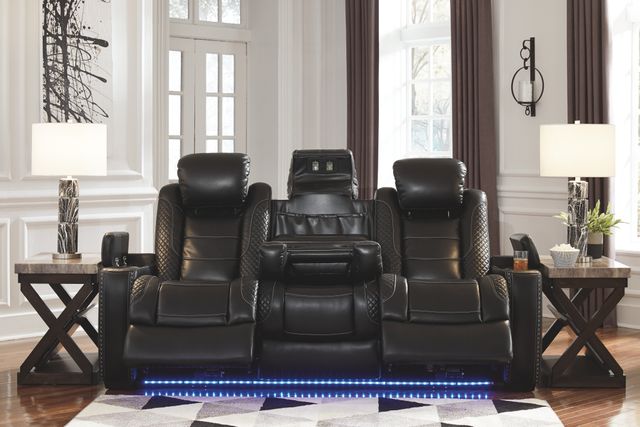Signature Design by Ashley® Party Time Midnight Power Reclining Sofa with Adjustable Headrest 8