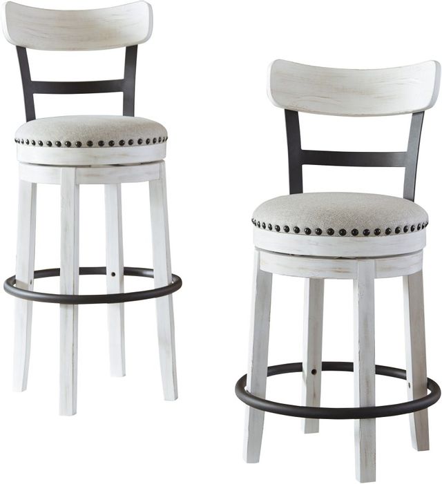 Signature Design by Ashley® Valebeck White Tall Upholstered Swivel Bar Stool - Set of 2-3