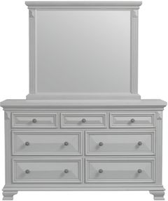 Elements International Calloway Grey Dresser and Mirror Set