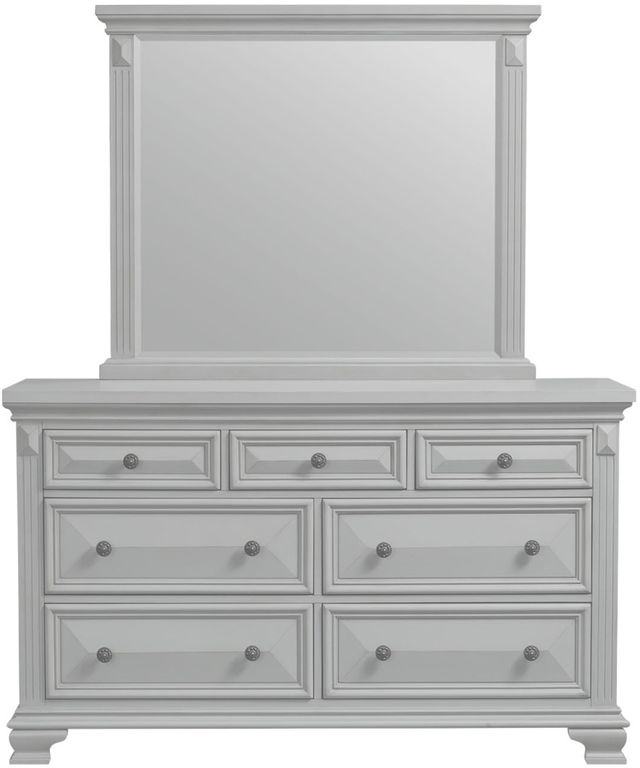 Elements International Calloway Grey Dresser and Mirror Set-0