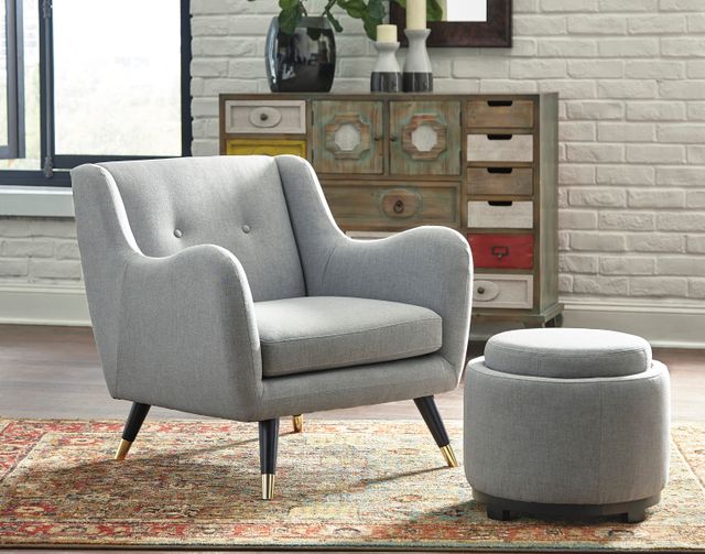 Signature Design by Ashley A3000037 w Menga Ottoman with Storage Contemporary Style Gray Ashley Furniture 