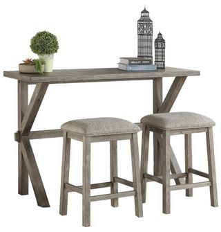 Homelegance® Palmer 3-Piece Wire Brush Gray Counter-Height Dining Set