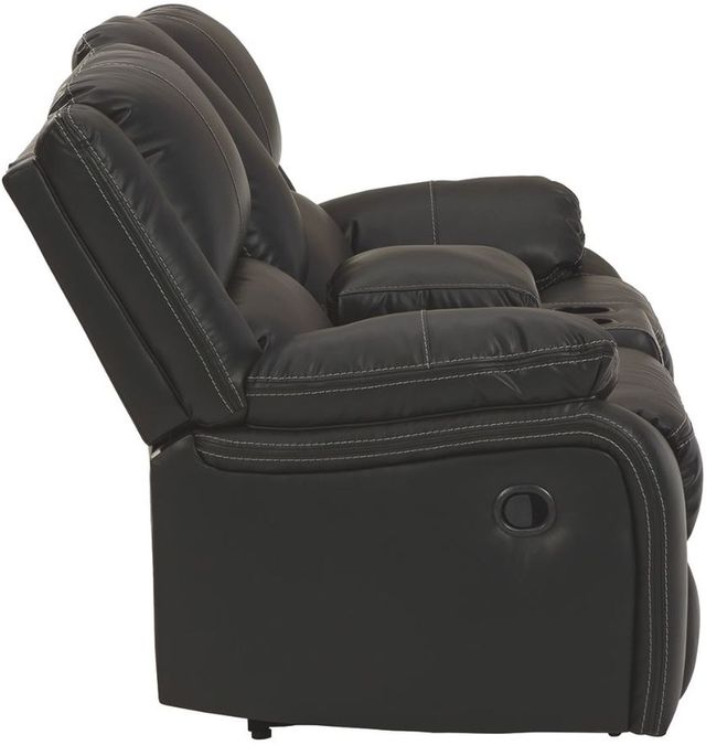 Signature Design by Ashley® Calderwell Black Reclining Loveseat with Console 4