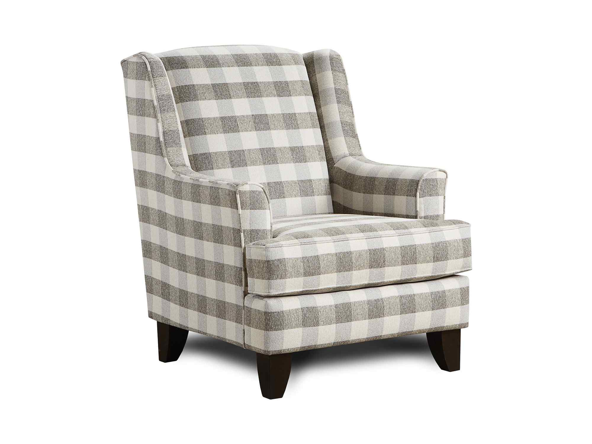 grey plaid accent chair