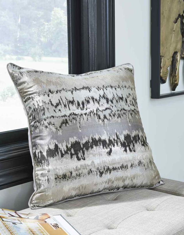 Signature Design by Ashley® Martillo Set of 4 Silver/Black Pillows 4