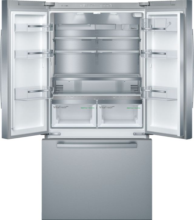 Bosch® 800 Series 20.8 Cu. Ft. Stainless Steel Counter Depth French Door Refrigerator-1
