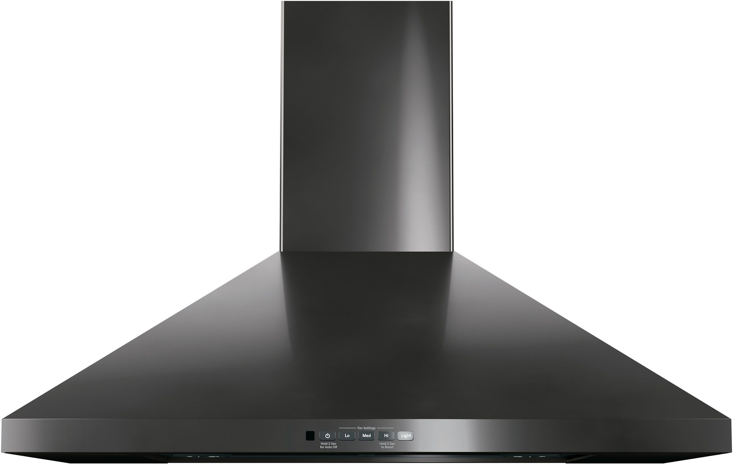 GE® 30" Wall Mount Pyramid Chimney Hood-Black Stainless-JVW5301BJTS