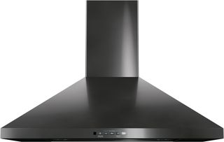 GE® 30" Wall Mount Pyramid Chimney Hood-Black Stainless