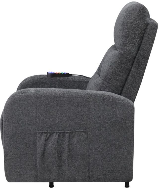 Coaster® Grey Tufted Upholstered Power Lift Recliner 9