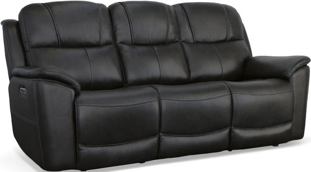 Flexsteel® Crew Raven Power Reclining Sofa with Power Headrests and ...