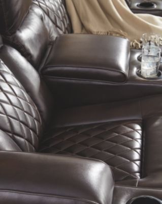 Signature Design by Ashley® Warnerton Chocolate Power Reclining Sofa 3