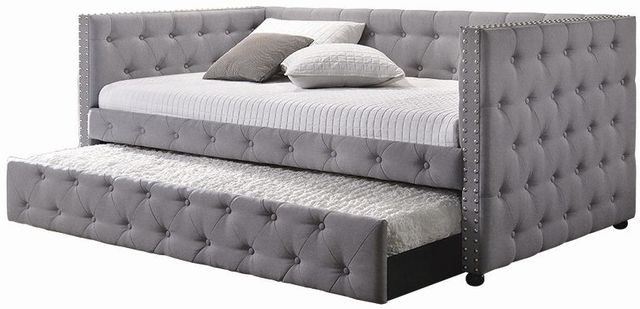 Coaster® Mockern Light Grey Upholstered Daybed With Trundle