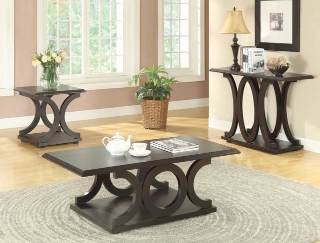 Coaster® Shelly Cappuccino C-Shaped Base Sofa Table-1