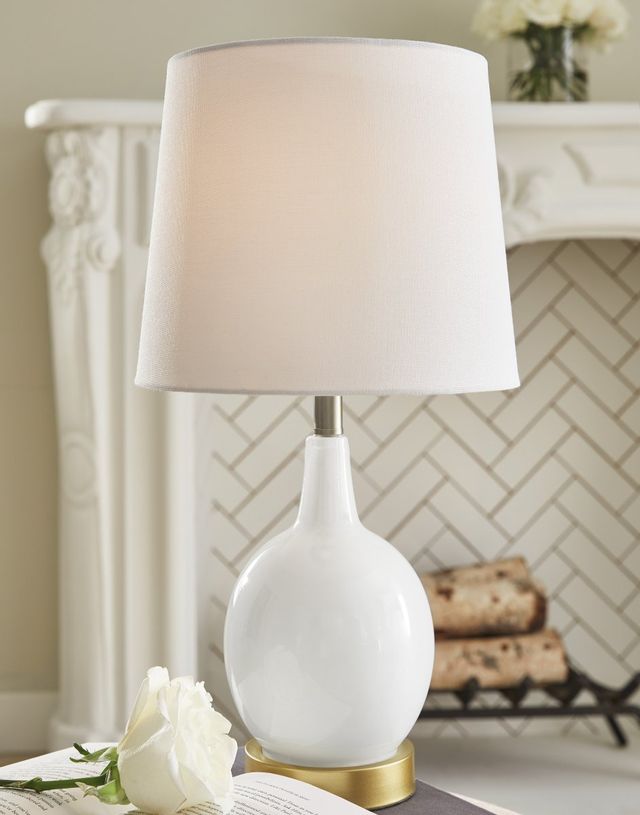 Signature Design by Ashley® Arlomore White Glass Table Lamp-2