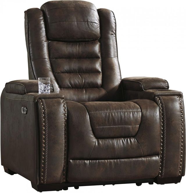 Signature Design by Ashley® Game Zone Bark Power Recliner with Adjustable Headrest-0