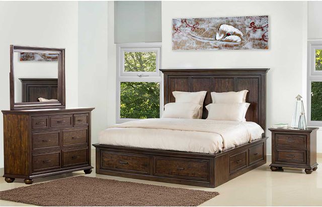 Samuel Lawrence Furniture Chatham Park Queen Storage Bed, Dresser, Mirror & Nightstand-0