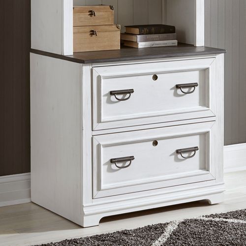 Liberty Allyson Park 2-Piece Wirebrushed White Lateral File Cabinet Set-3
