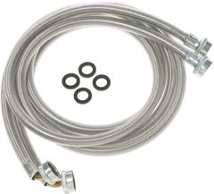 GE® 6' Stainless Steel Washing Machine Universal Hoses with 90° Elbow – 2 Hose Package-WX14X10011