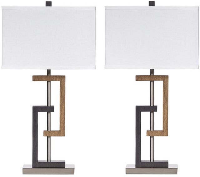 Signature Design by Ashley® Syler 2-Piece Brown/Silver Table Lamps-0