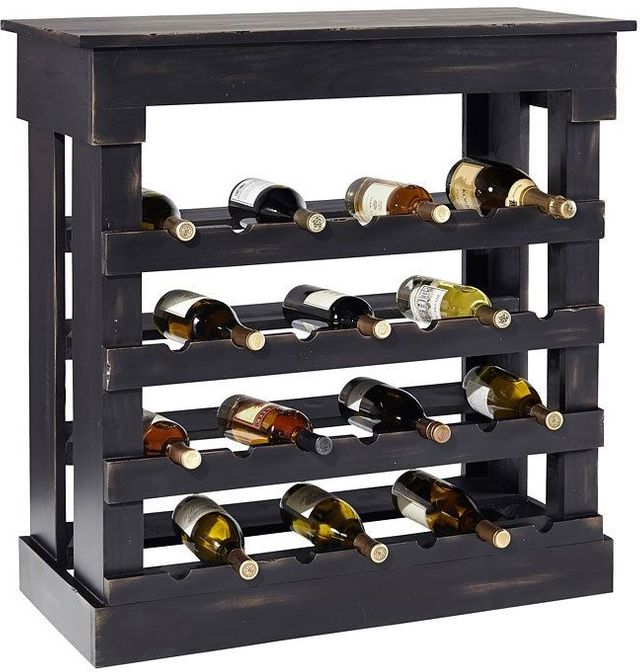 Progressive® Furniture Porter Black Wine Storage Chest-0