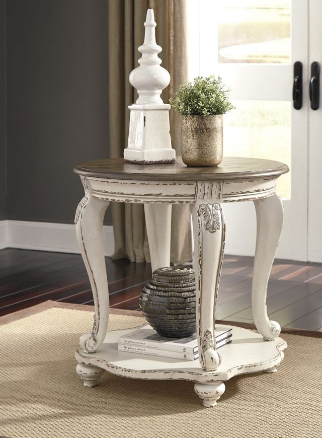 Signature Design by Ashley® Realyn White/Brown Round End Table-3