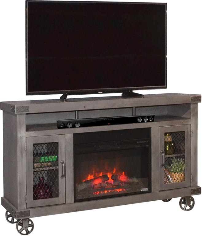 Aspenhome® Industrial Smokey Grey 62" Fireplace Console
