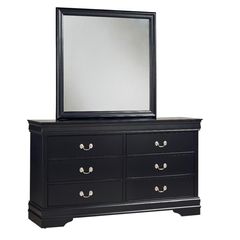 Homelegance Mayville Black Dresser & Mirror