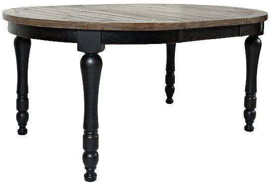 Jofran Inc. Madison County Brown Round to Oval Dining Table with Vintage Black Base