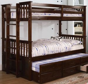 Furniture of America® University II Dark Walnut Twin/Twin Bunk Bed
