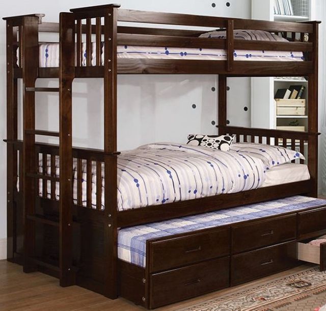 Furniture of America® University II Dark Walnut Twin/Twin Bunk Bed and ...