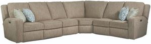 Southern Motion™ City Limits 6-Piece Beige Sisal Sectional Sofa with Power Headrest