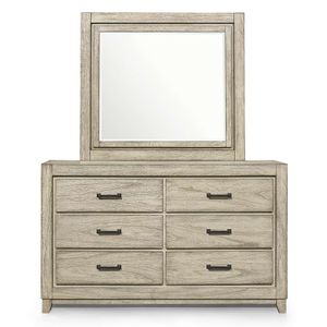 New Classic Home Furnishings Ashland Rustic White Dresser & Mirror