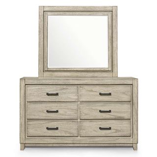 New Classic Home Furnishings Ashland Rustic White Dresser & Mirror