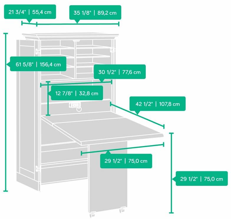 Sauder harbor view craft store and sewing armoire