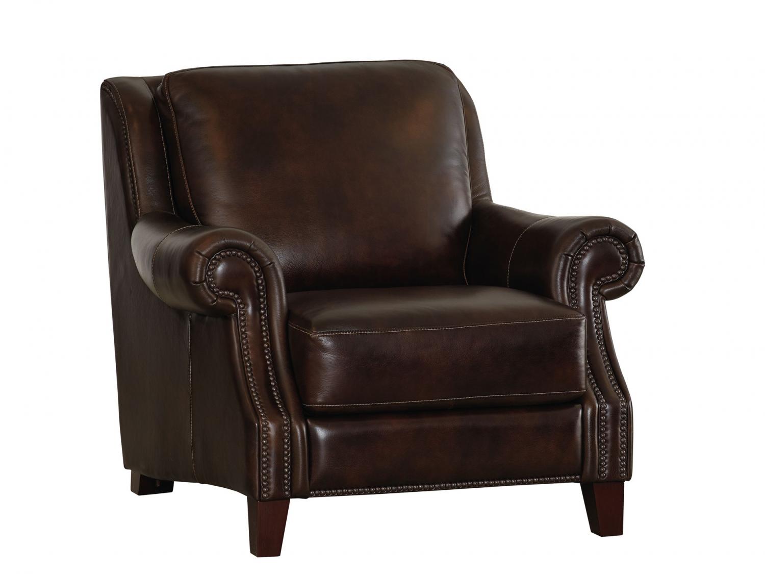 bassett leather chair and ottoman