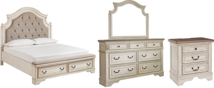 ashley realyn nightstand chipped white