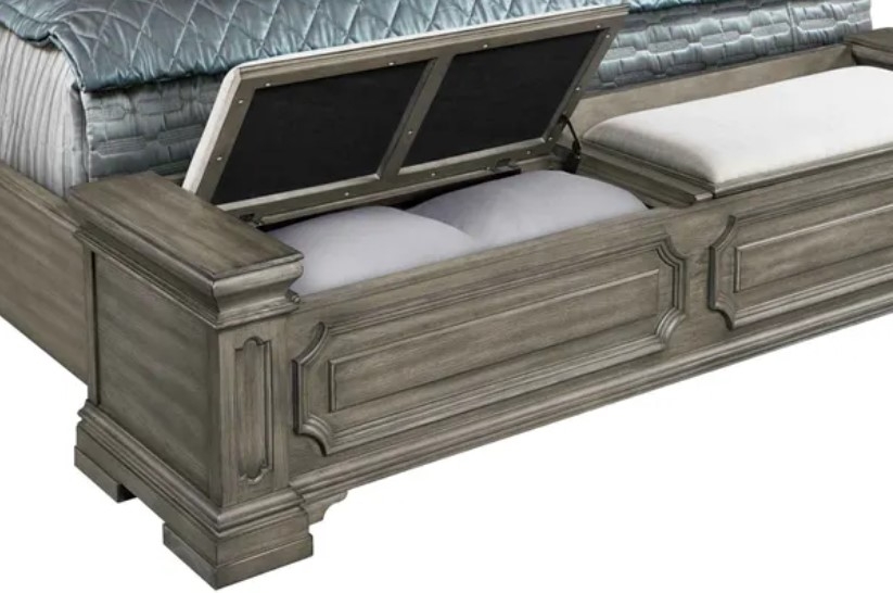 Elements International Kings Court Grey Storage Panel Bed | Bob Mills ...