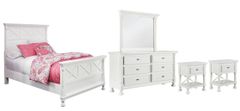 Signature Design by Ashley® Kaslyn 5-Piece White Queen Panel Bed Set