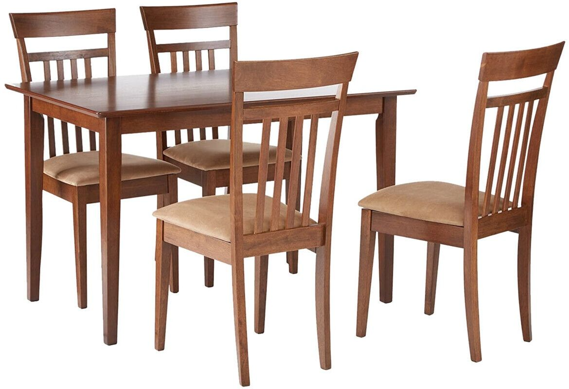 Coaster Robles 5 Piece Chestnut Tan Dining Set Pearls Furniture