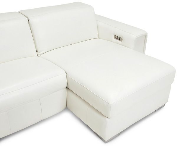 Palliser® Furniture Titan White Recliner Chaise Sofa with Power Headrest 1