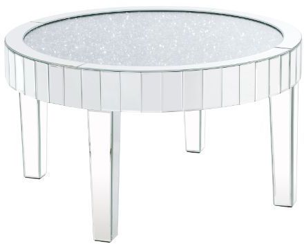 ACME Furniture Ornat Mirrored Coffee Table with Faux Diamond