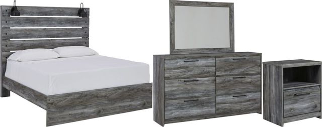 Signature Design by Ashley® Baystorm 4-Piece Gray Queen Panel Bed Set