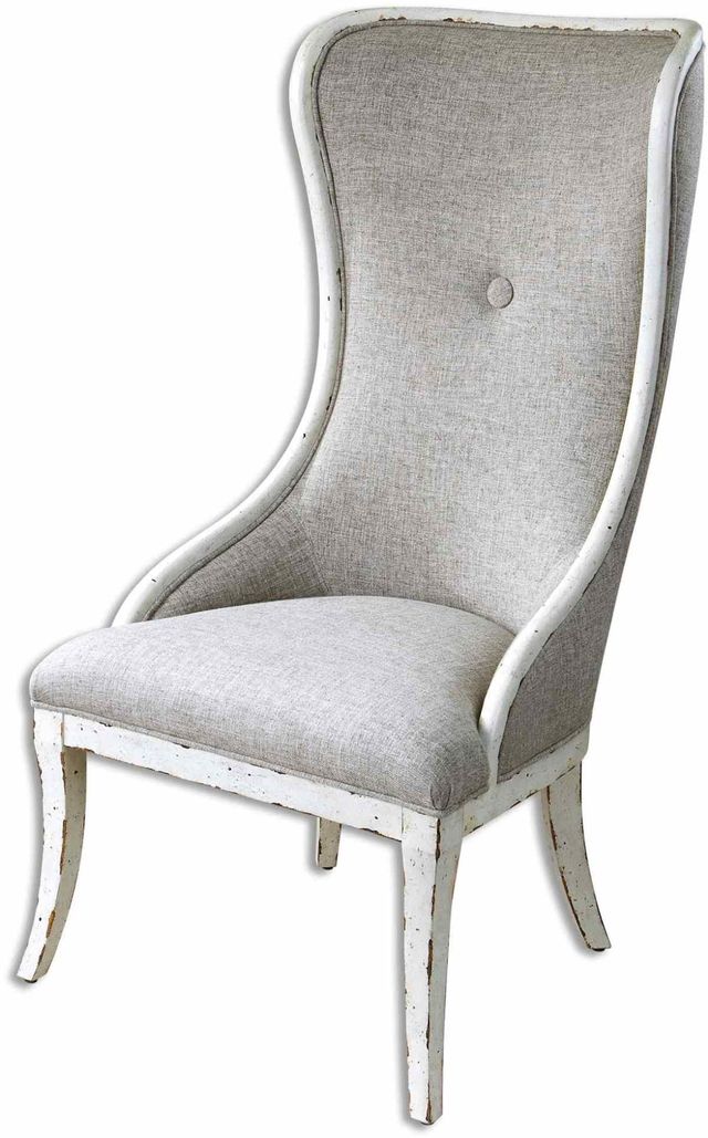 Uttermost® Selam Weathered White Wing Chair 0