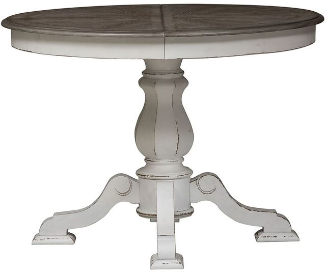 Liberty Furniture Magnolia Manor 5 Piece Antique White Pedestal Table Set 1