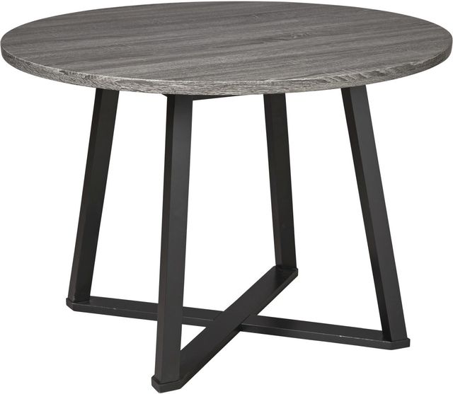 Signature Design by Ashley® Centiar Gray/Black Round Dining Room Table 0
