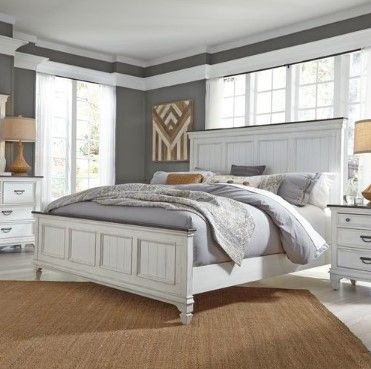 Liberty Allyson Park 4-Piece Wire Brushed White Queen Panel Bed Set 12