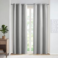 Olliix by SunSmart Taren Solid Blackout Triple Weave Grommet Top Curtain Panel Pair- 2pk 42x84"